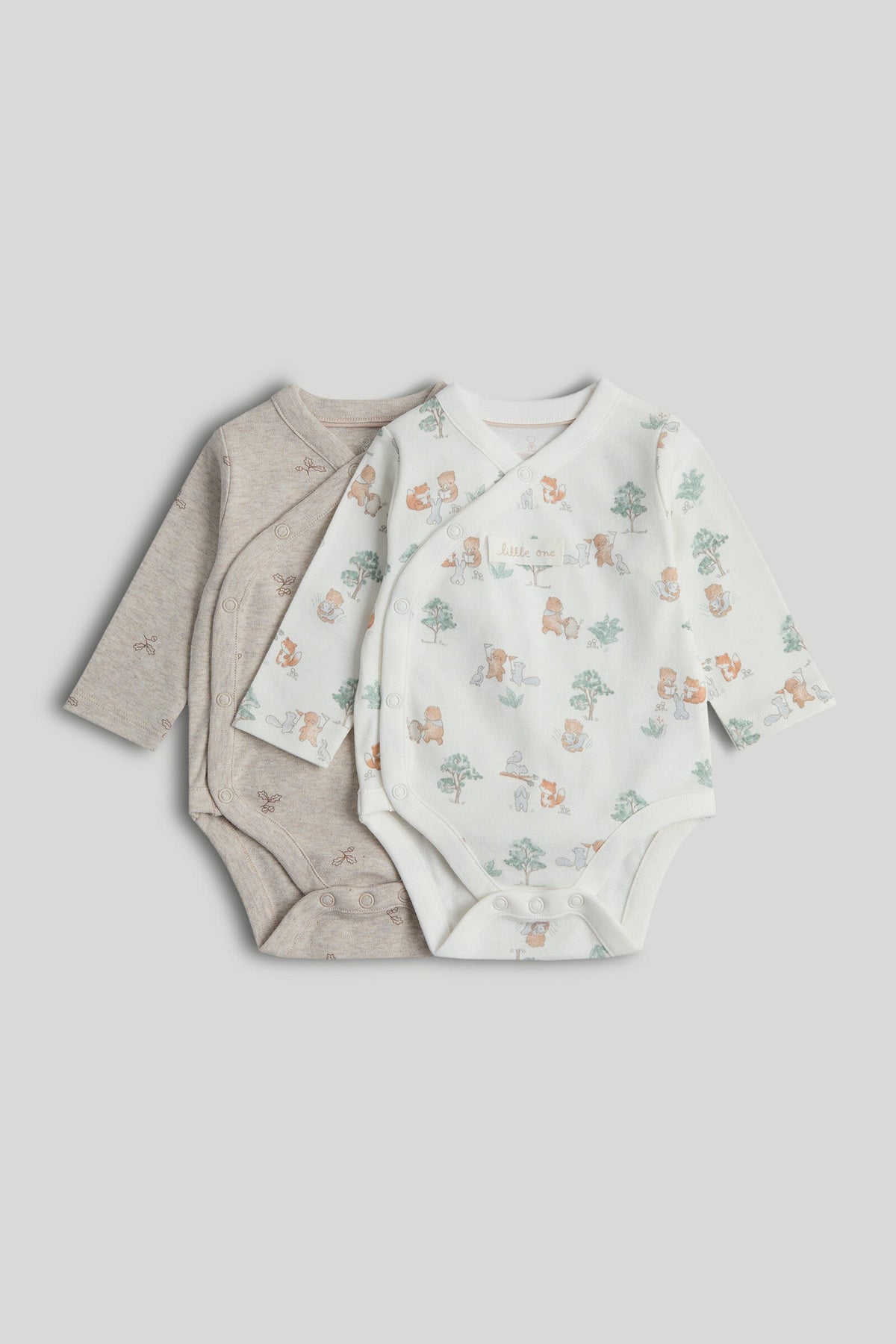 Unisex Print & Plain Mix Knit Bodysuits Multi Pack of 2