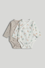 Unisex Print & Plain Mix Knit Bodysuits Multi Pack of 2
