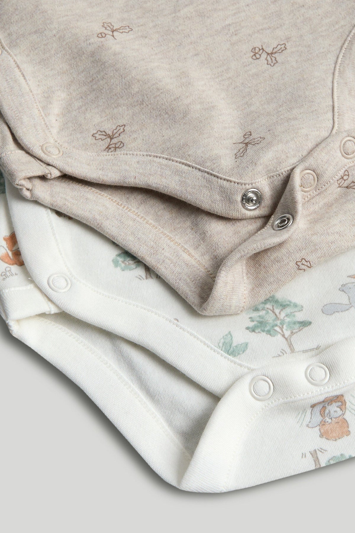 Unisex Print & Plain Mix Knit Bodysuits Multi Pack of 2