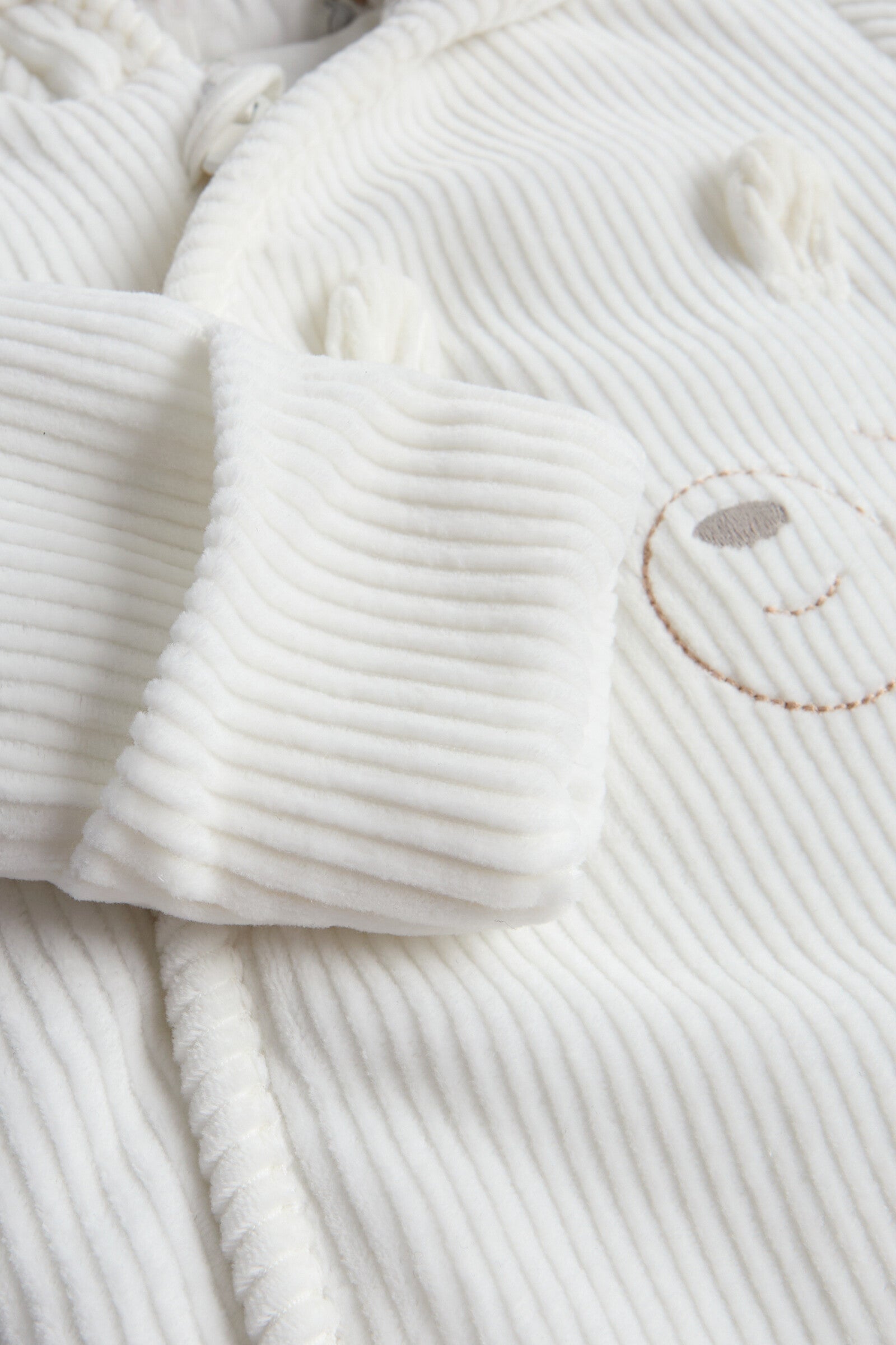 Textured Knitted Woven Pramsuit for Newborns