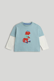 Baby Boys Light Blue Applique & Embroidered Long-Sleeve T-Shirt
