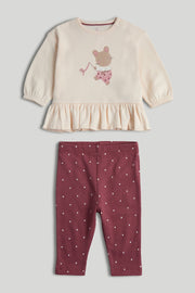 Girls Embroidered Knit Top & Bottom Set Multi Pack of 2