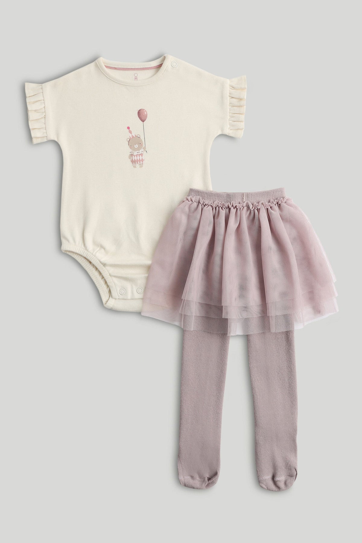 Girls Print & Plain Mix Bodysuits Multi Pack of 3