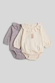 Girls Plain Bodysuits Multi Pack of 2