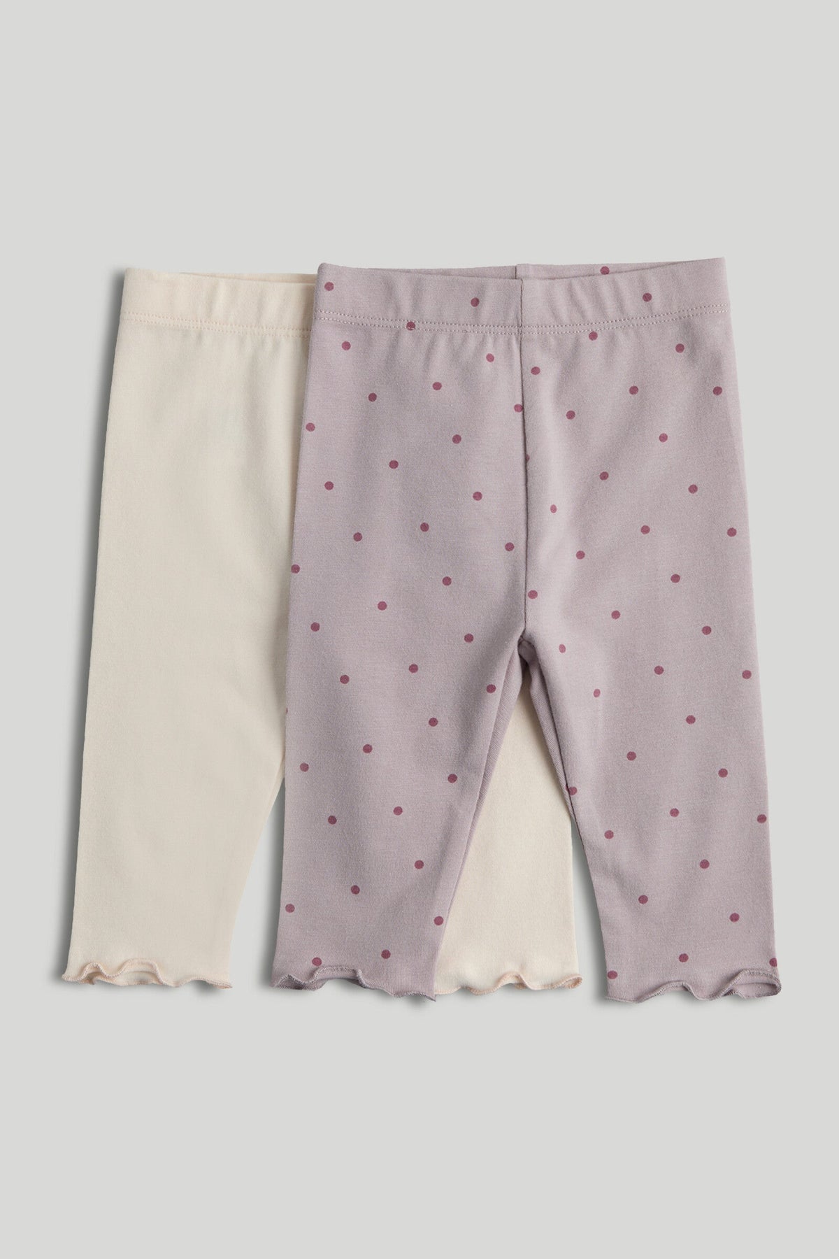 Girls Print & Plain Mix Leggings Multi Pack of 2