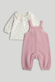 Girls All-Over Print Dungaree Set Multi Pack of 2