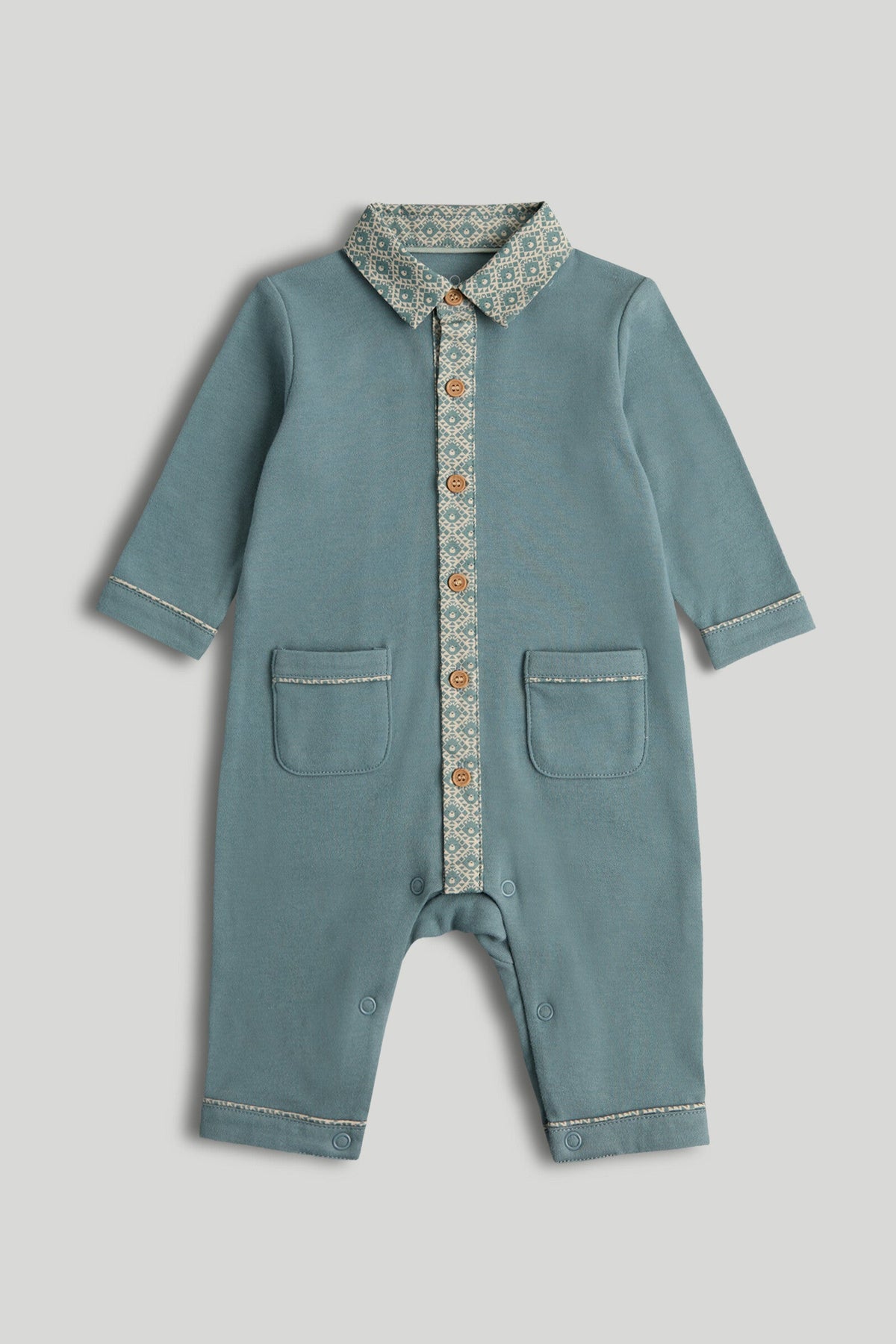Boys Appliqué All-in-One Dark Grey