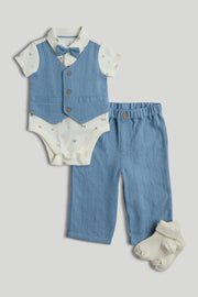 Boys Plain Bodysuits Multi Pack of 2