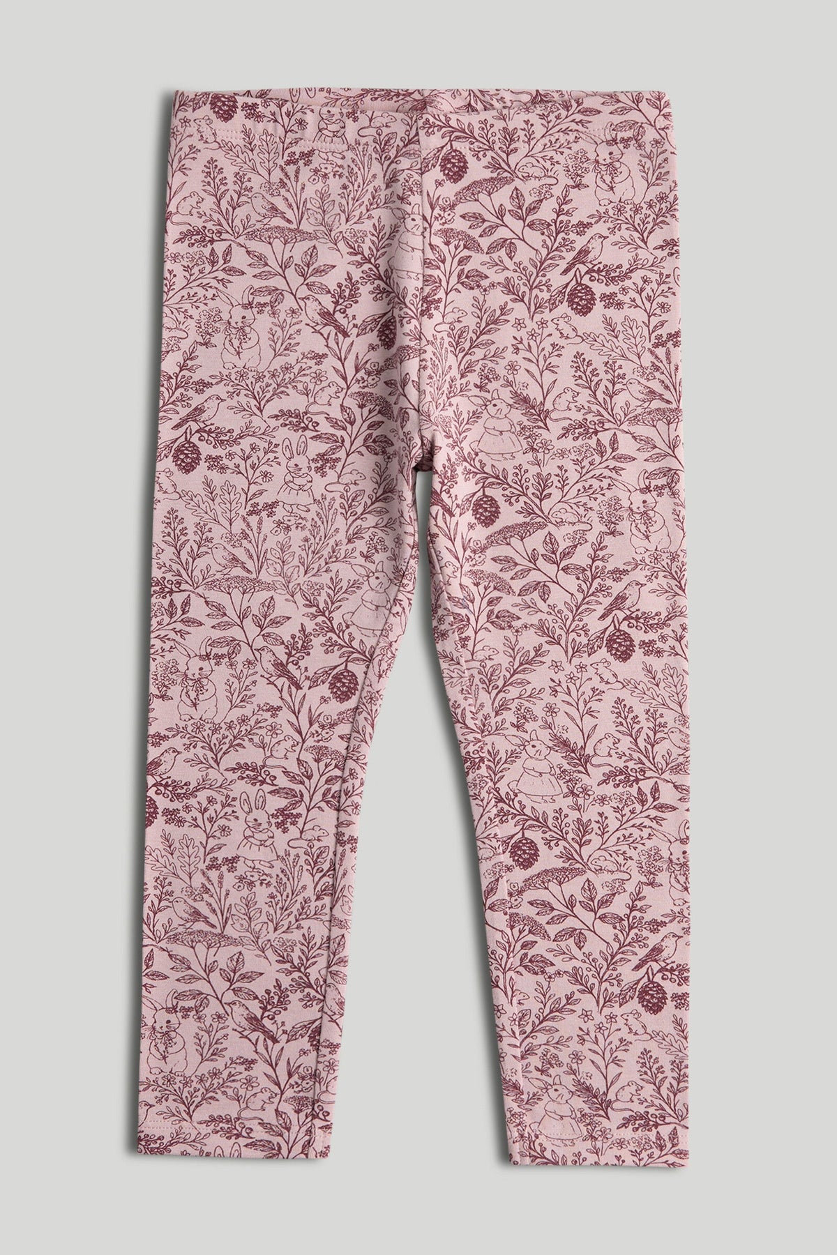 Girls Print & Plain Mix Knit Leggings Multi Pack of 3