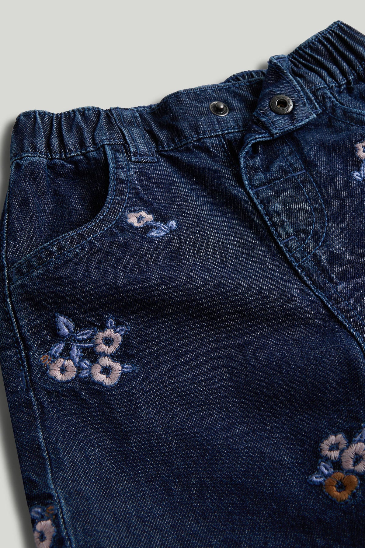 Girls Embroidered Jeans Navy