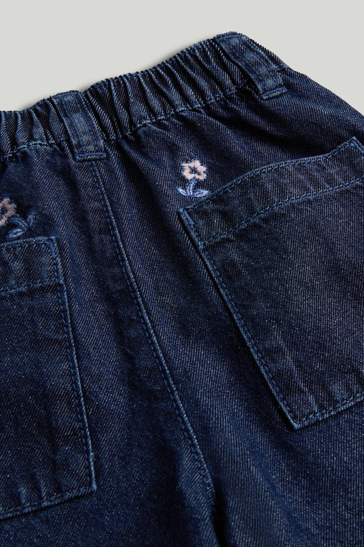 Girls Embroidered Jeans Navy