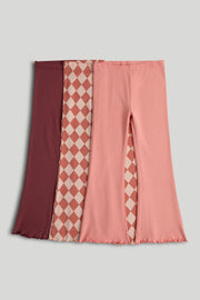 Girls Print & Plain Mix Leggings Multi Pack of 3 Classic