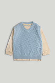 Boys Textured Top Blue
