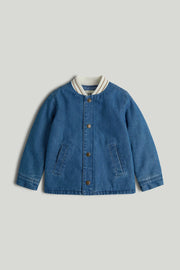 Boys Plain Denim Jacket Light Blue