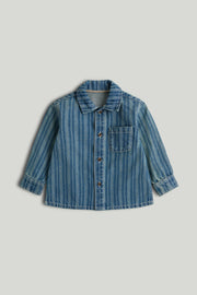 Boys Striped Shirt Light Brown