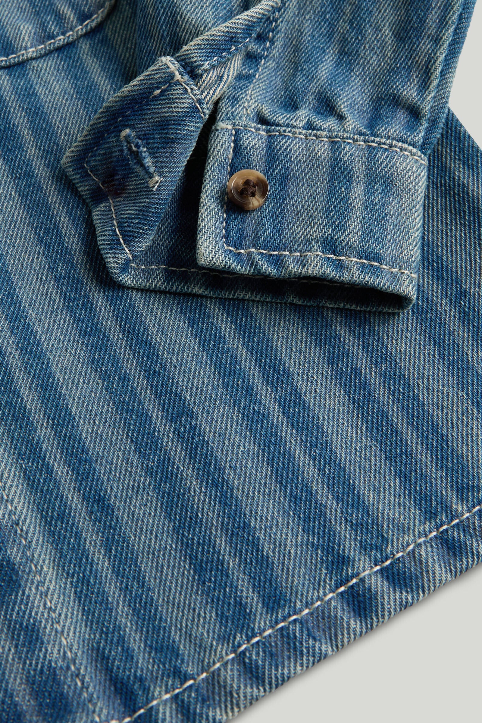 Baby Boys Light Brown Striped Denim Shirt