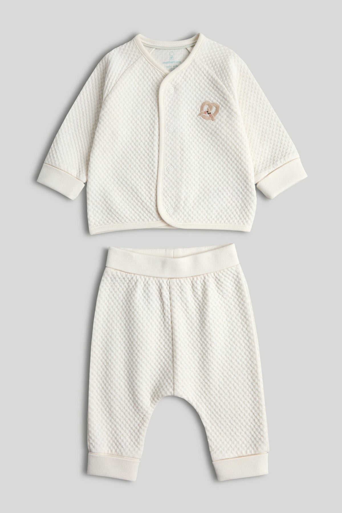 Unisex Plain & Placement Jog Set Cream Pack of 2