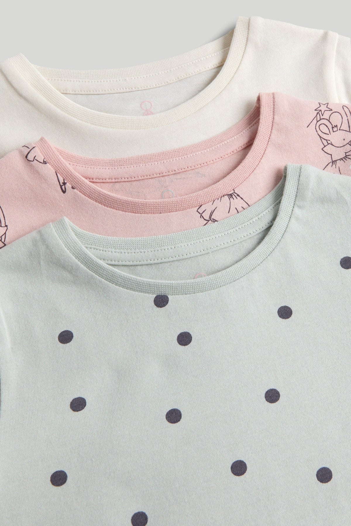 Girls Print & Placement Mix Knit T-Shirt Multi Pack of 3