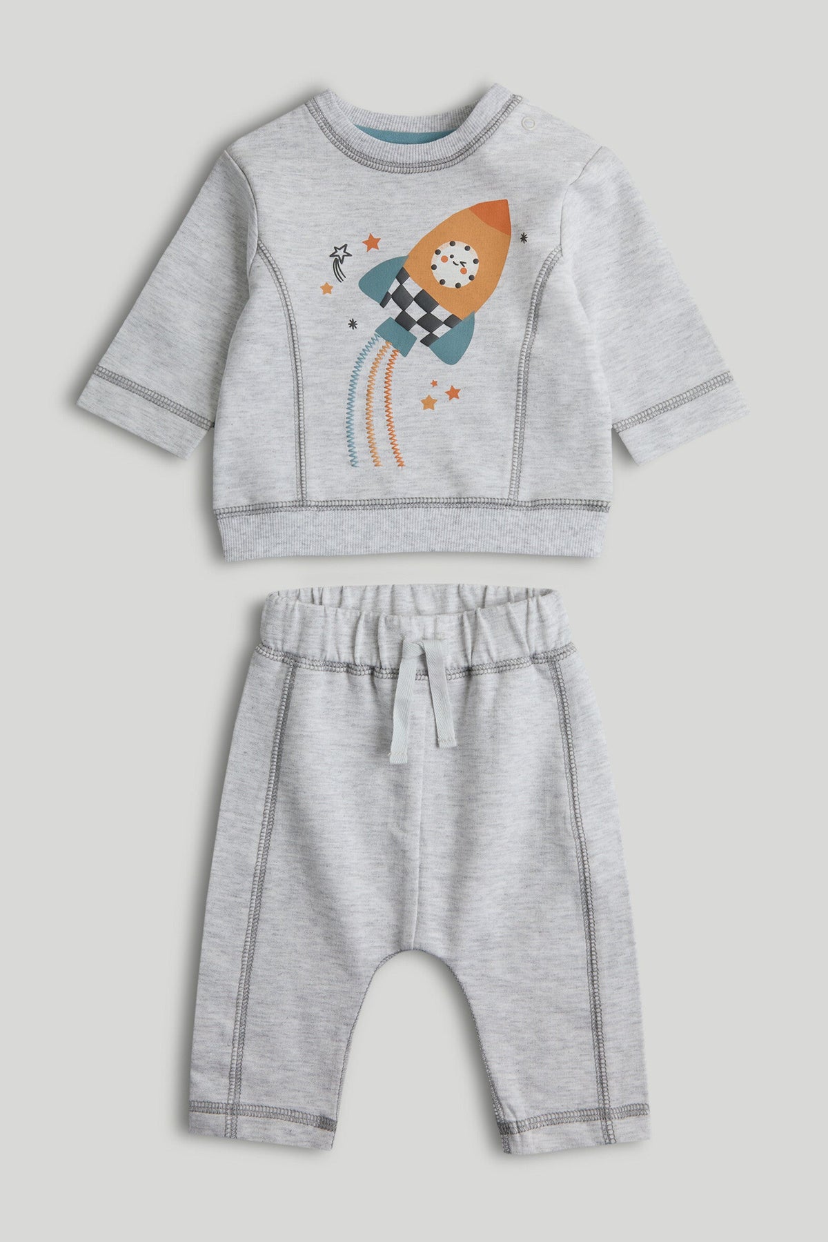 Boys Graphic Jog Set Light Grey Pack of 2