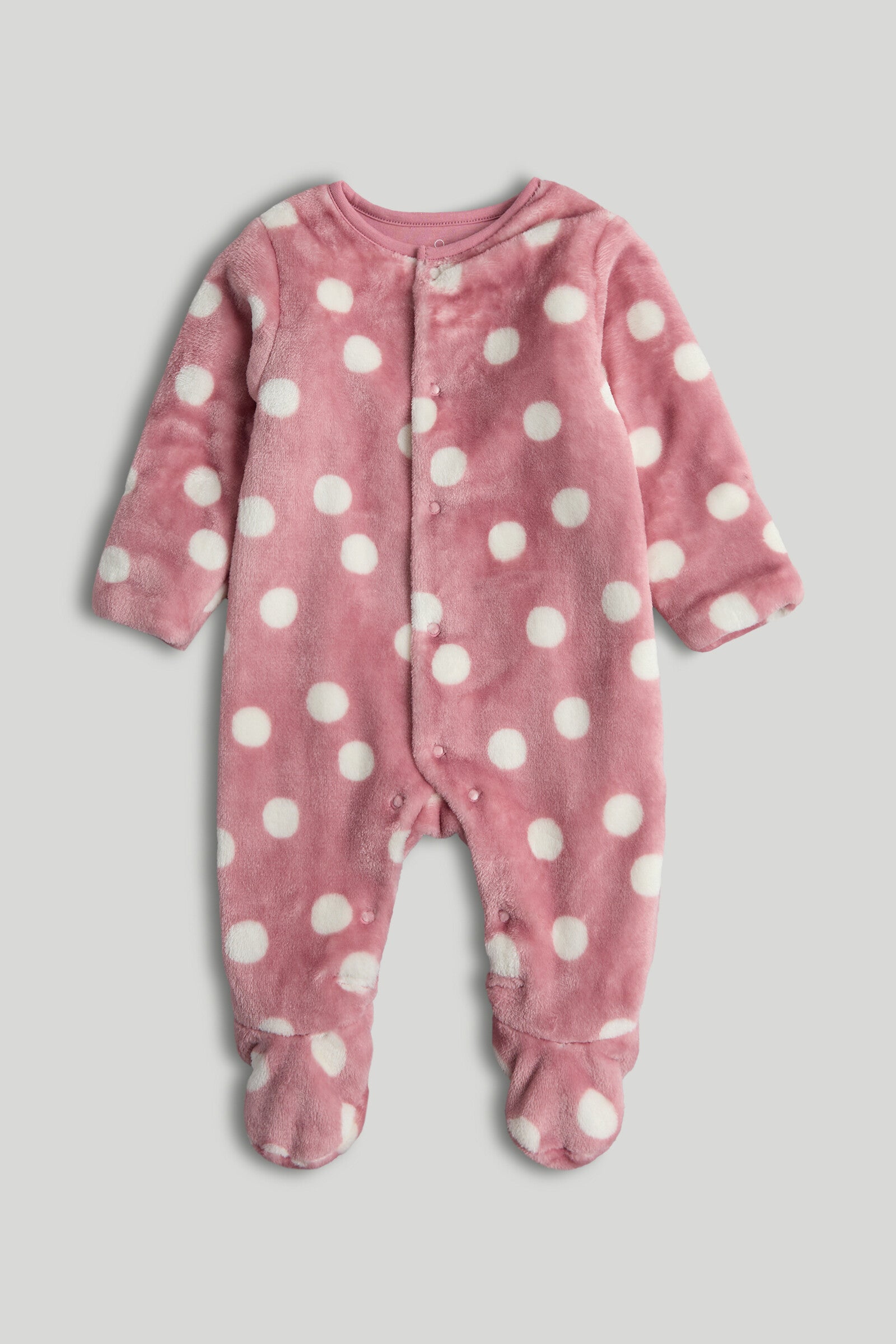 Fleece Textured Long Sleeve All In One for Baby Girls