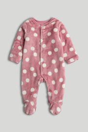 Fleece Textured Long Sleeve All In One for Baby Girls