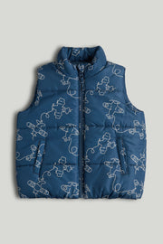 Boys All-Over Print Gilet Light Green