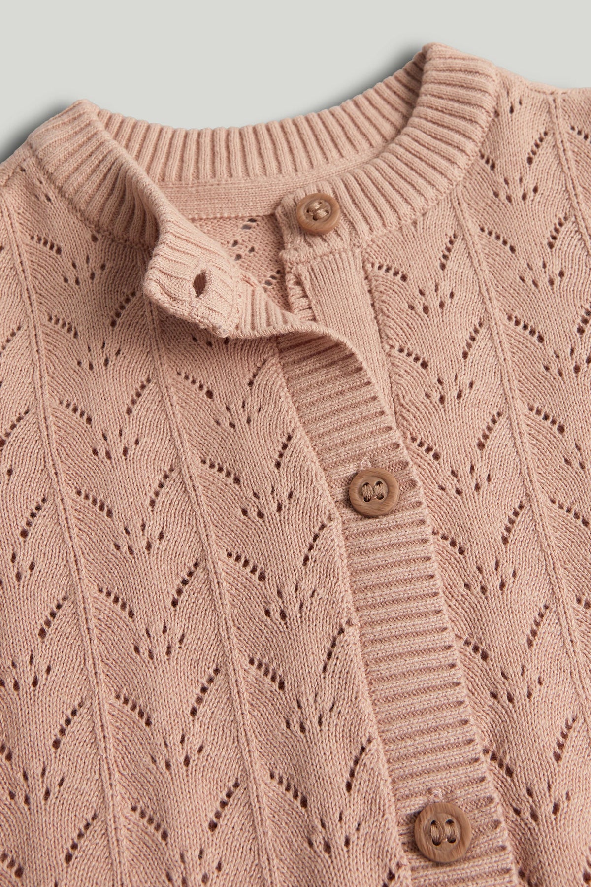 Girls Plain Cardigan Light Brown