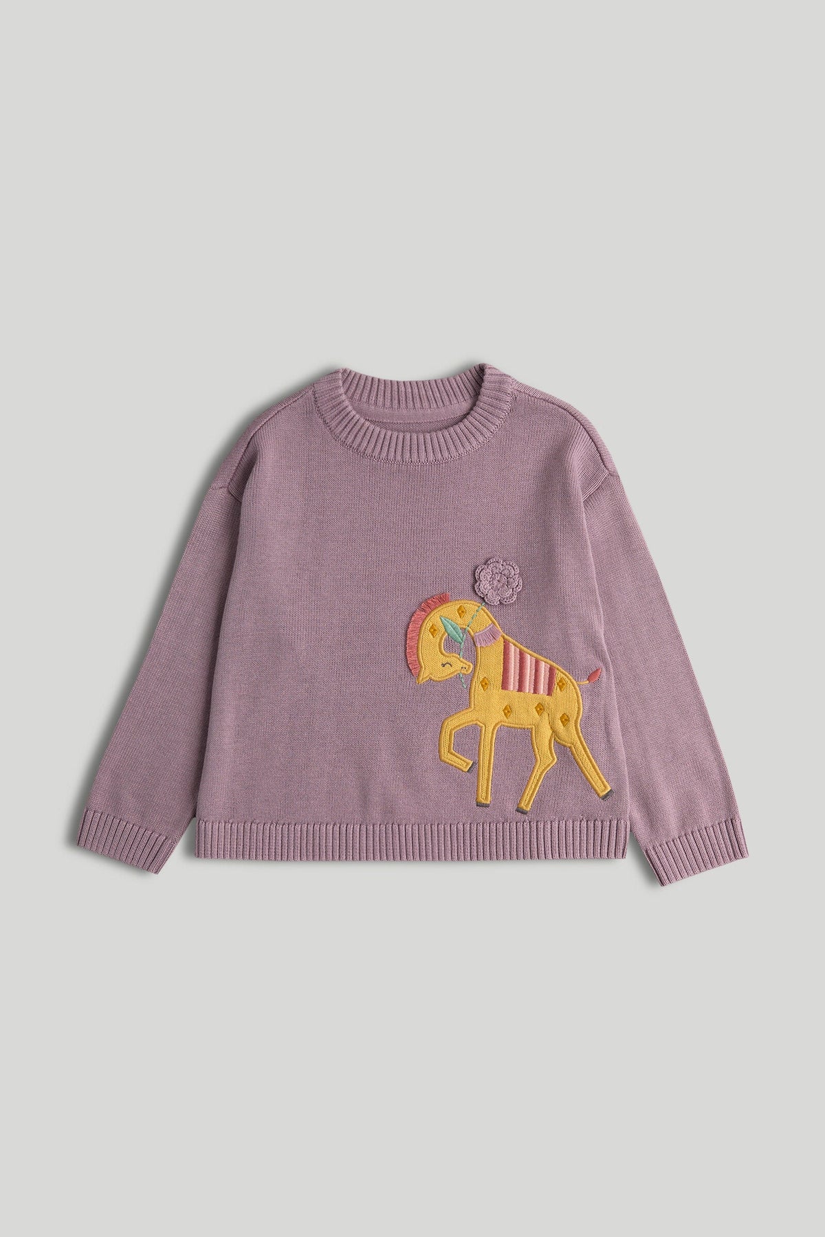 Girls Embroidered Jumper Purple