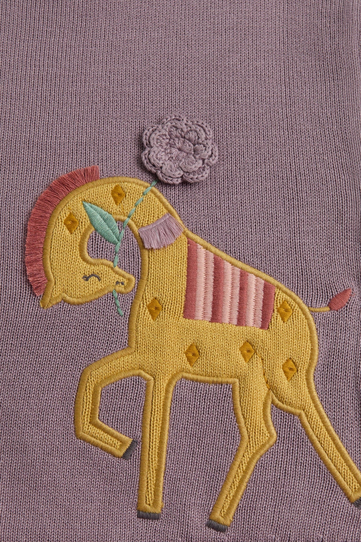 Girls Embroidered Jumper Purple