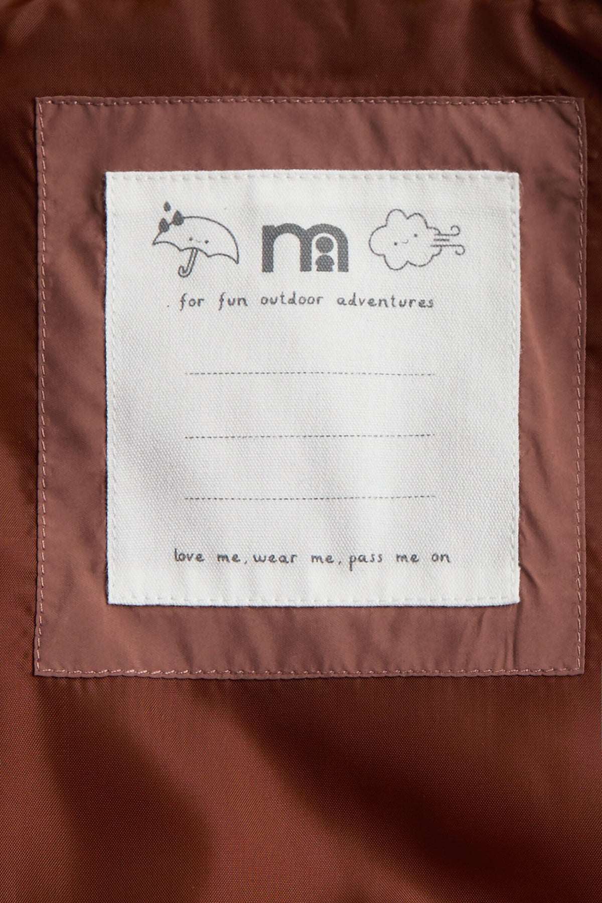 Boys Plain Woven Jacket Brown