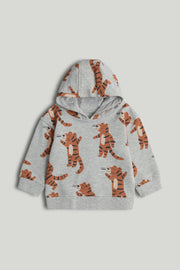 Boys All-Over Print Hoody Grey