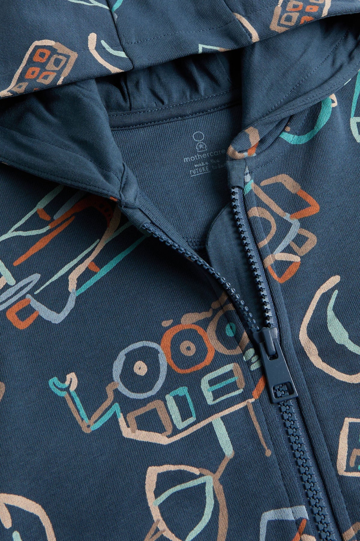 Boys All-Over Print Hoody Dark Blue