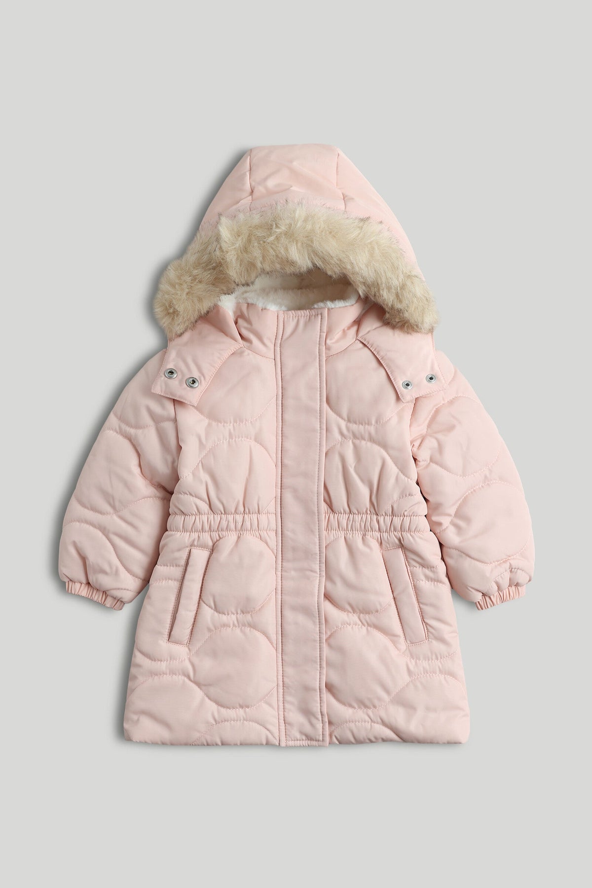 Girls Textured Coat Pink Classic