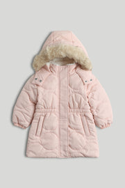 Girls Textured Coat Pink Classic