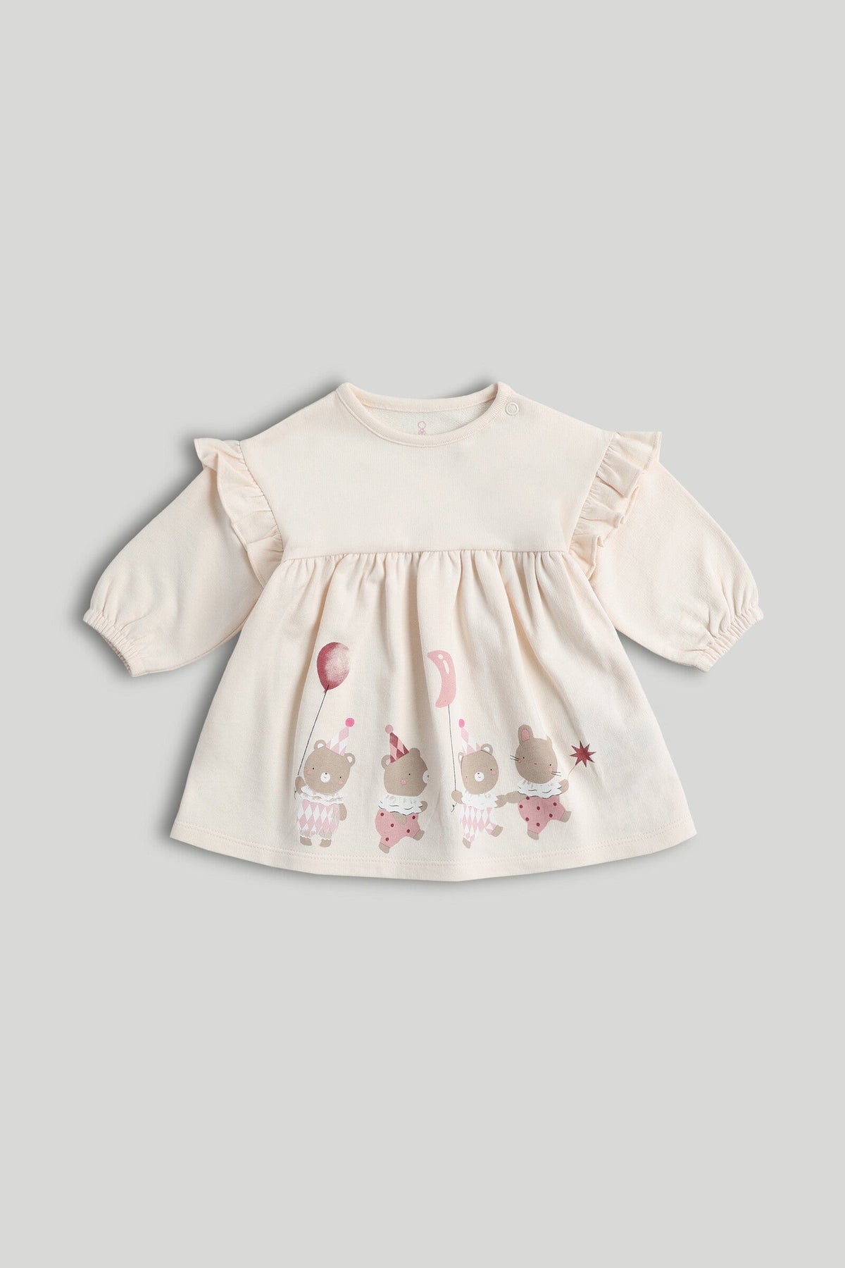 Girls Printed Knit Dress Pink