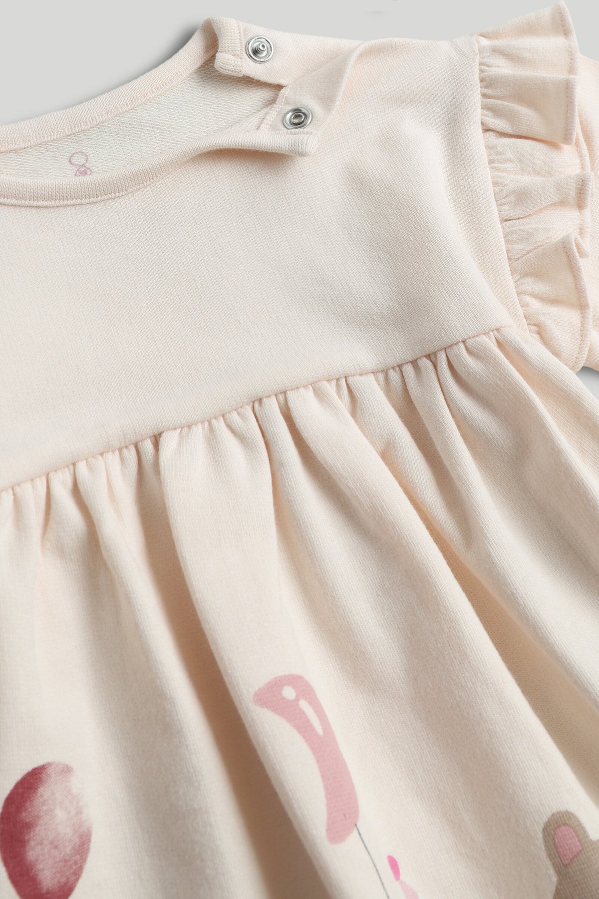 Girls Printed Knit Dress Pink