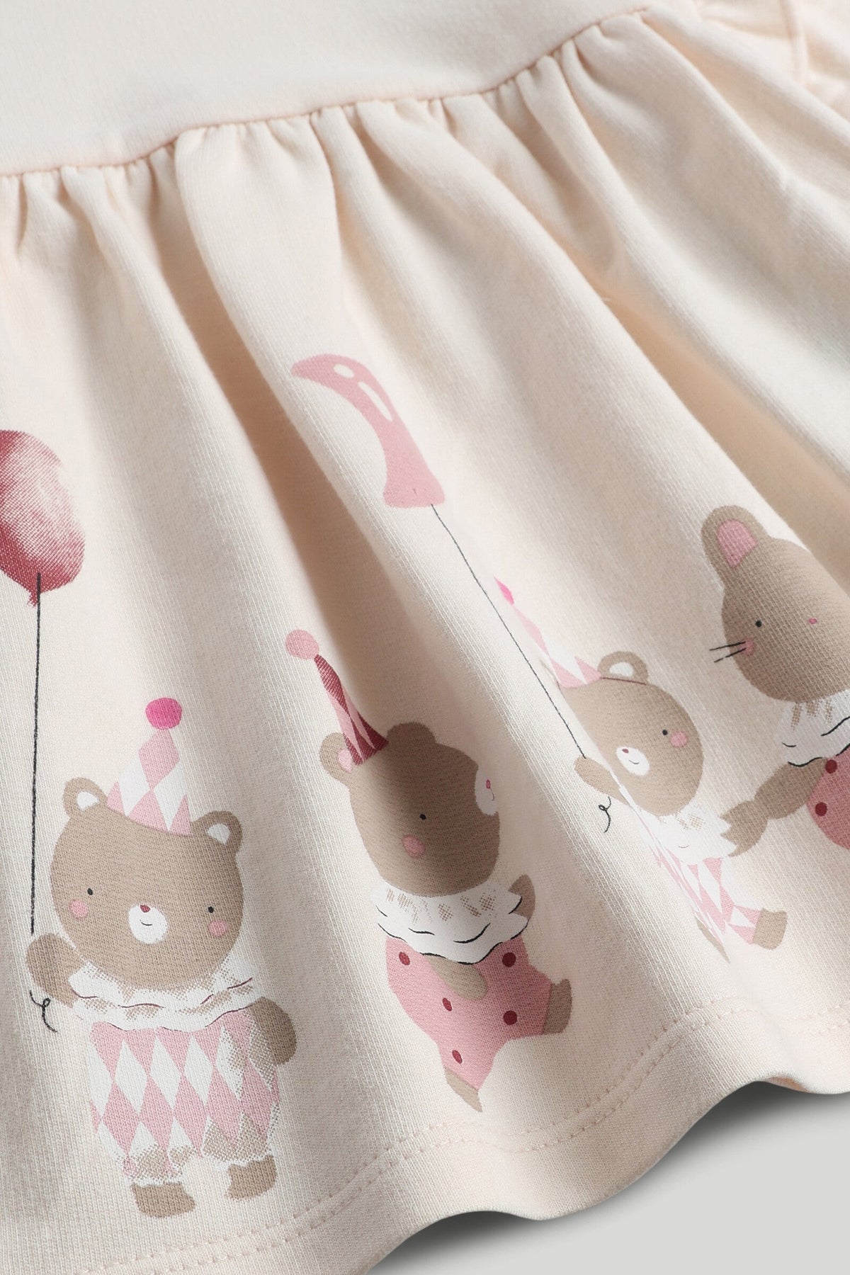Girls Printed Knit Dress Pink
