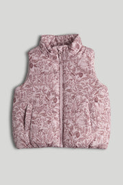 Girls All-Over Print Gilet Pink