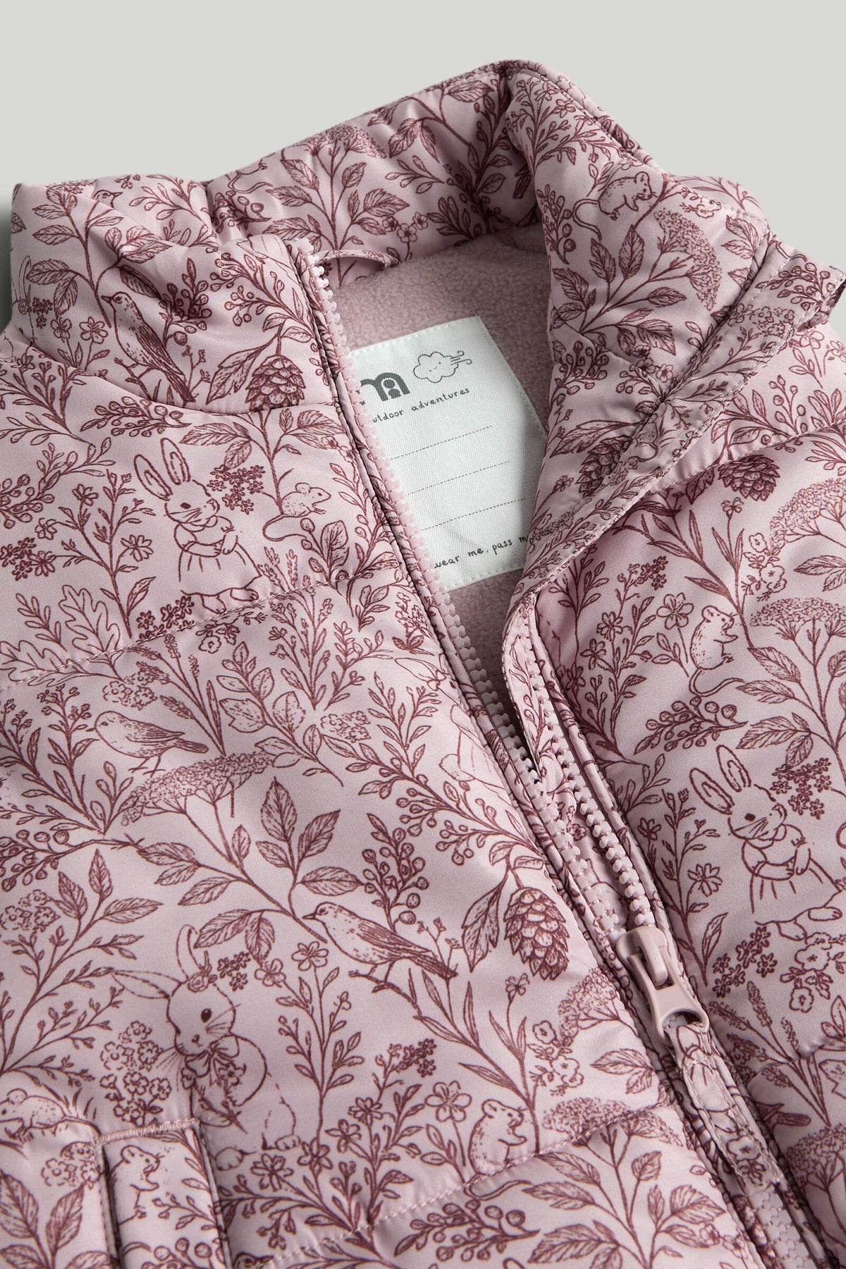 Girls All-Over Print Gilet Pink