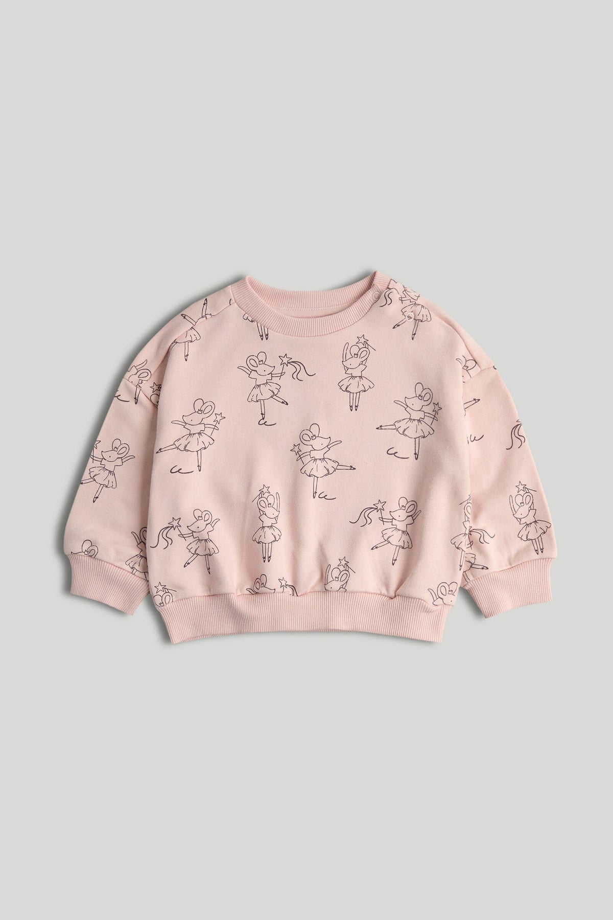Girls All-Over Print Sweat Top Pink
