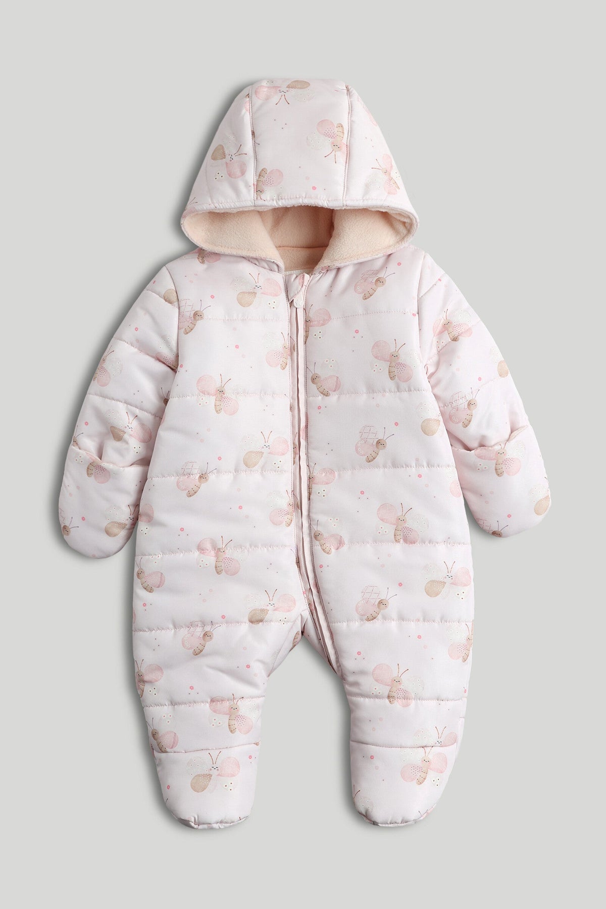 Girls All-Over Print Snowsuit Pink