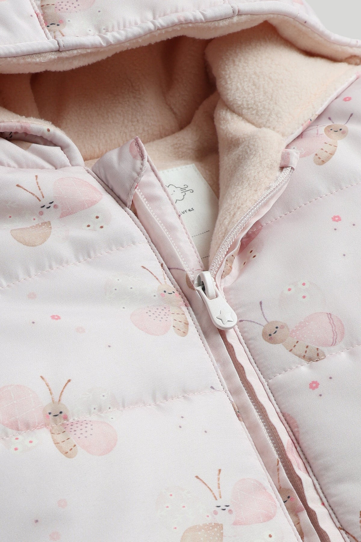 Girls All-Over Print Snowsuit Pink