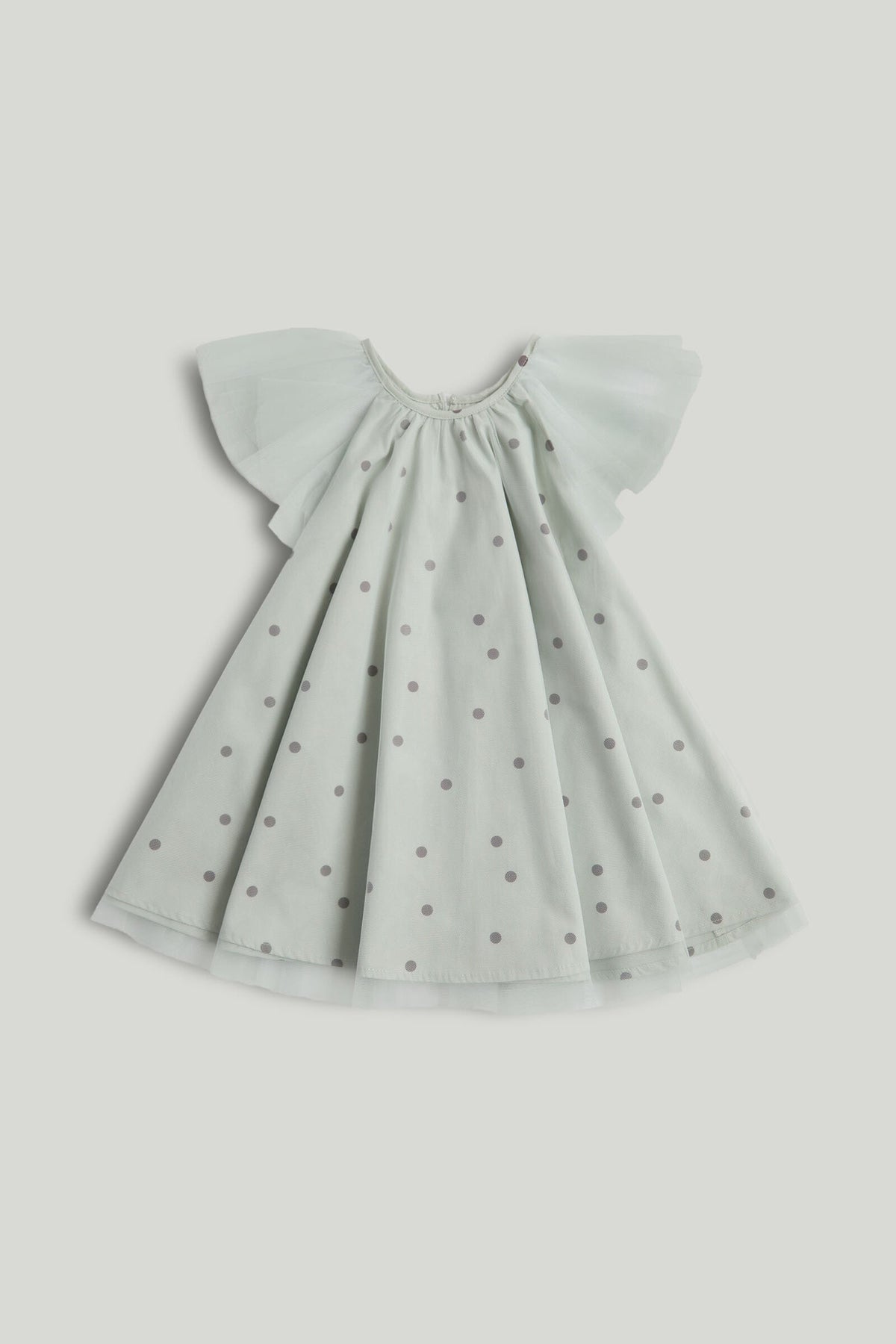 Girls All-Over Print Woven Dress Light Green