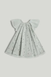 Girls All-Over Print Woven Dress Light Green