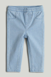 Light Blue Knitted Jegging for Baby Girls