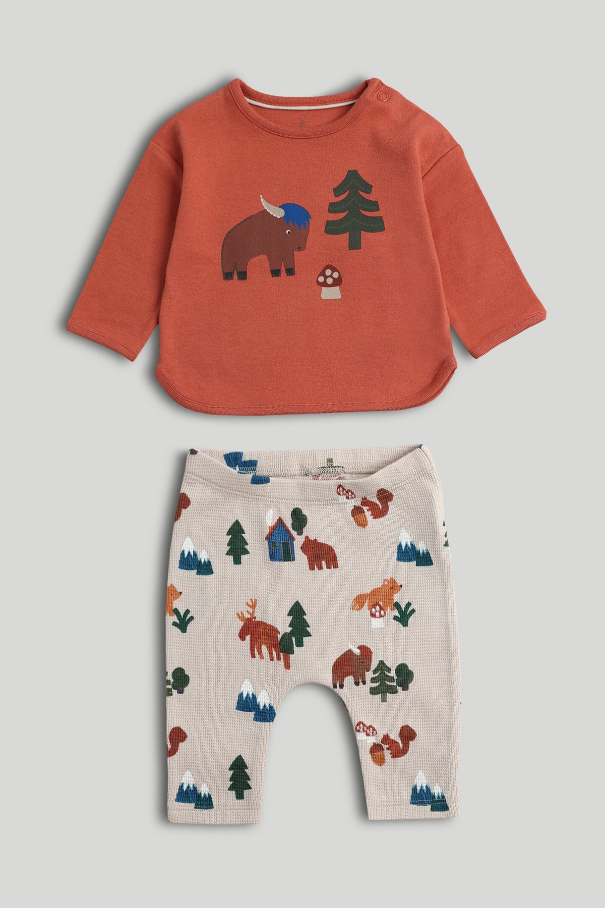 Baby Boys Multi-Colour Printed & Plain Sweat Top and Legging Set