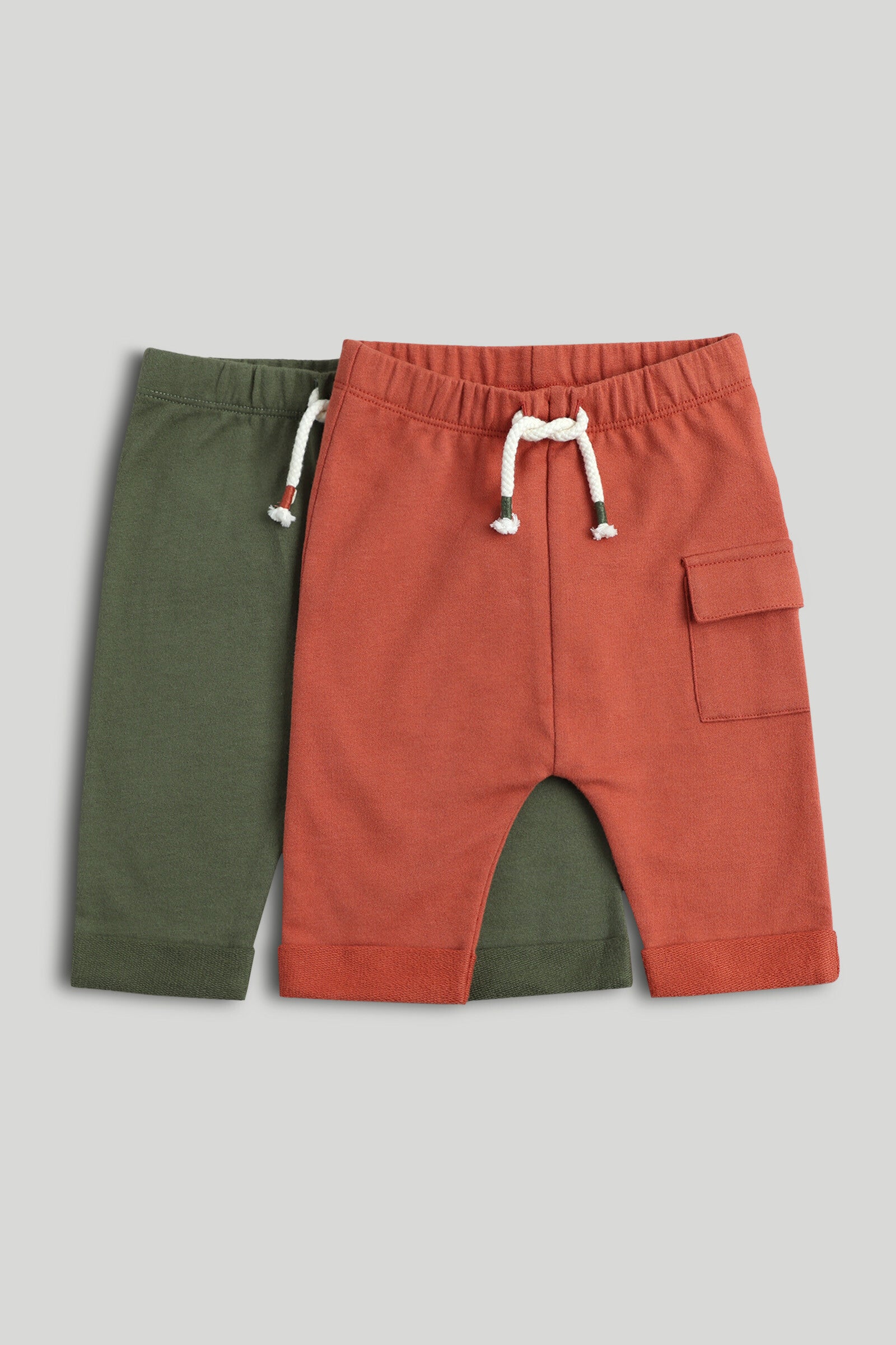 Baby Boys Multi-Colour Textured Joggers 2-Pack