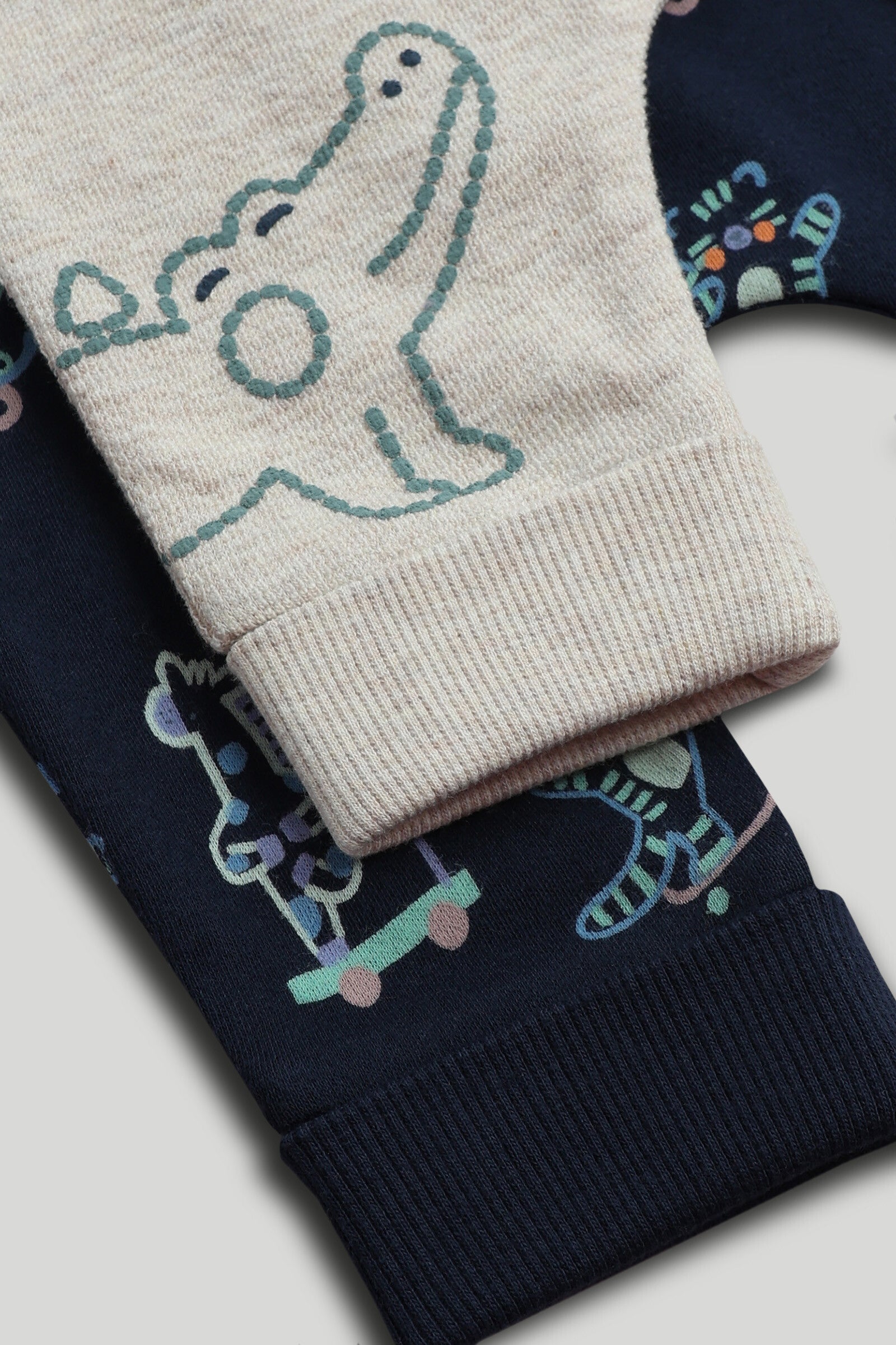 Baby Boys Multi-Colour Printed & Plain Joggers 2-Pack