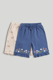 Girls Embroidered Joggers Multi Pack of 2
