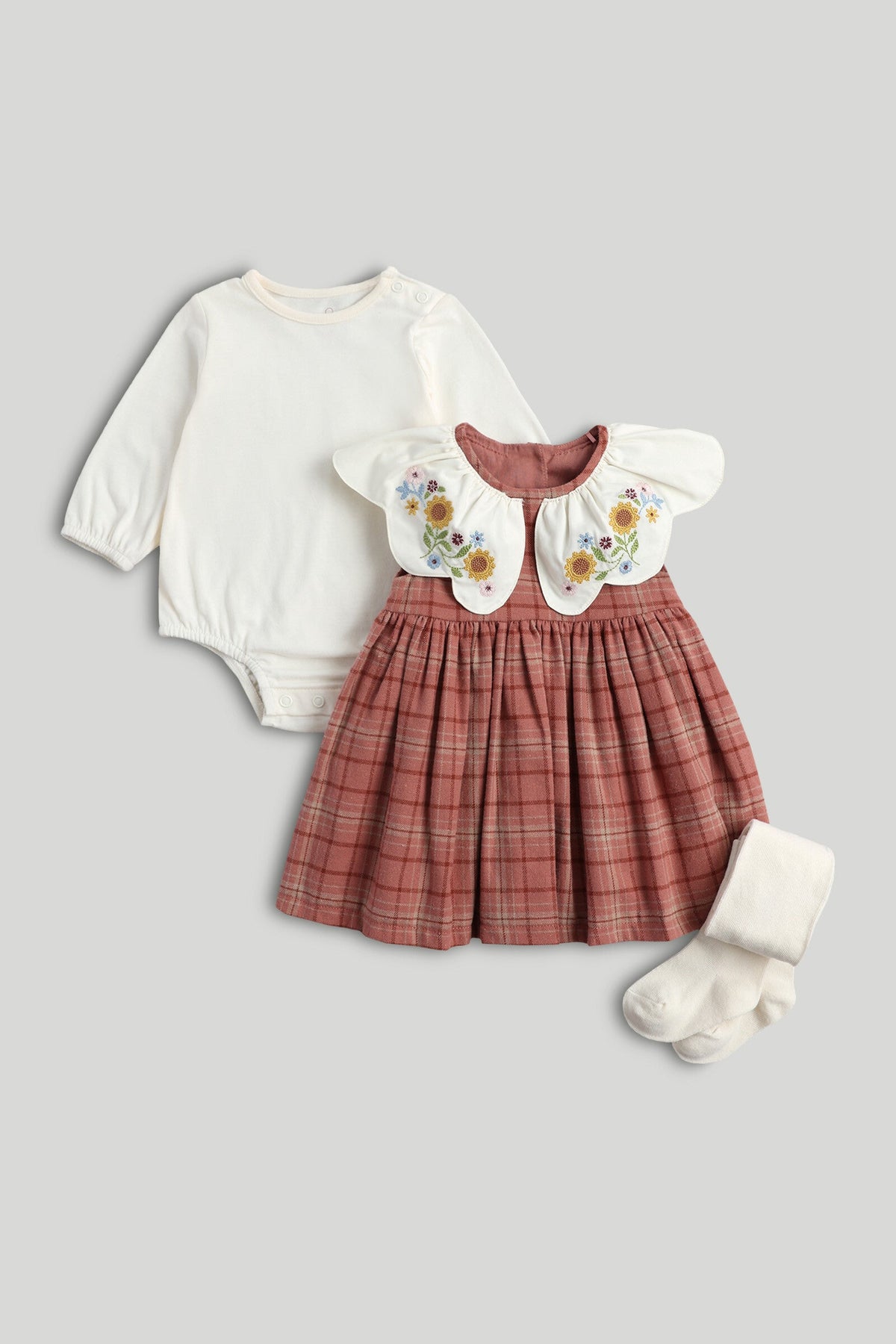 Girls All-Over Print Dress Cream Pack of 2